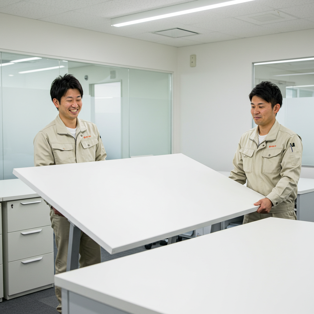 オフィスの移転作業を行う男性